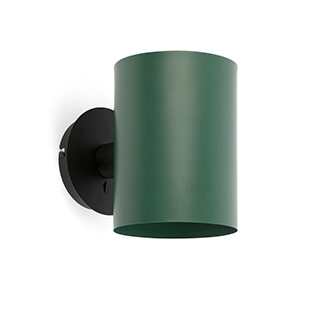 GUADALUPE BLACK WALL LAMP GREEN LAMPSHADE Faro