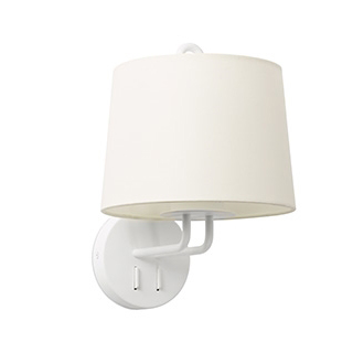 MONTREAL WHITE WALL LAMP WHITE LAMPSHADE Faro