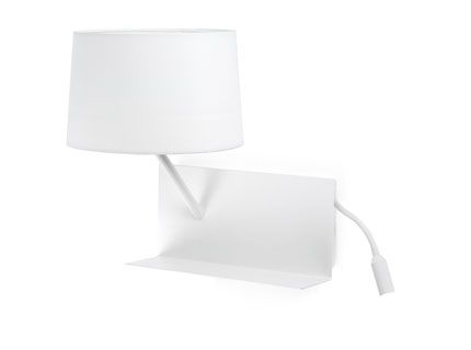 HANDY White wall lamp with LED left reader Faro