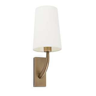 REM OLD GOLD WALL LAMP WHITE LAMPSHADE Faro