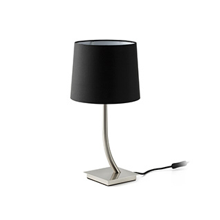 REM NICKEL MATT TABLE LAMP BLACK LAMPSHADE Faro