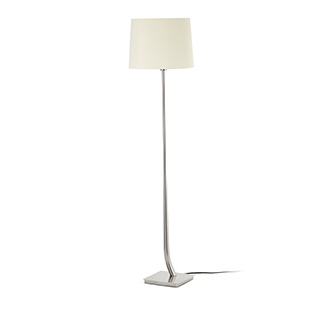 REM NICKEL MATT FLOOR LAMP WHITE LAMPSHADE Faro