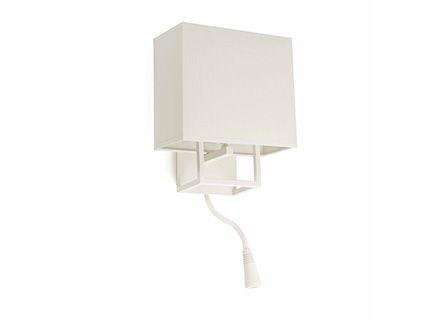 VESPER White wall lamp with LED reader Faro