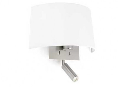 VOLTA White wall lamp with LED reader Faro