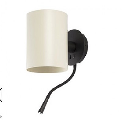 LUPE Structure black wall lamp with LED reader Faro