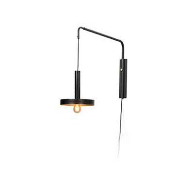 WHIZZ Black and satin gold extensible wall lamp Faro