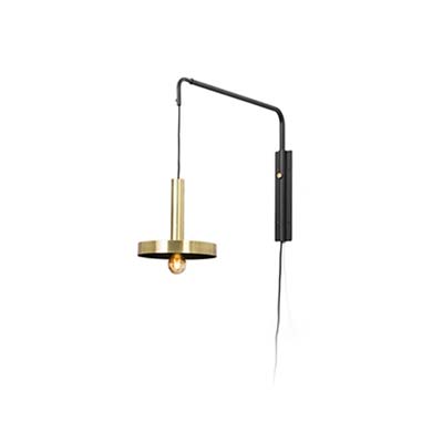 WHIZZ Satin gold and black extensible wall lamp Faro