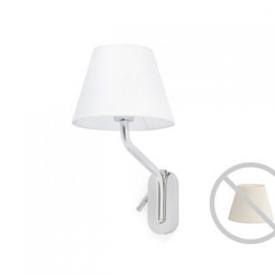 ETERNA Chrome structure wall lamp with right reader Faro