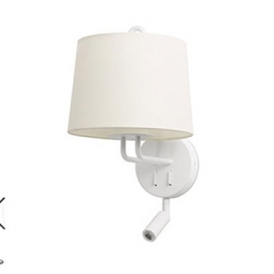 MONTREAL White structure wall lamp with LED reader Faro