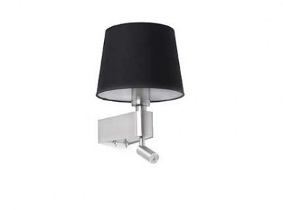 ROOM Black wall lamp with LED reader Faro