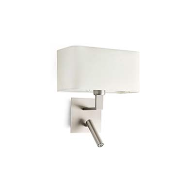 HANNA Nickel wall lamp with LED reader Faro
