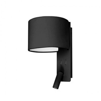 FOLD Black wall lamp with LED reader Faro