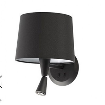 MAMBO Black wall lamp with LED reader Faro