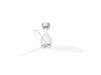 MINI ETERFAN Matt white/transparent ceiling fan with DC motor Faro