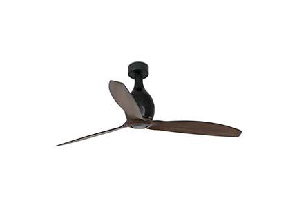 MINI ETERFAN Matt black/wood ceiling fan with DC motor Faro