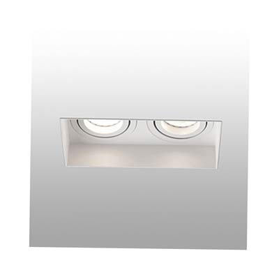 HYDE Trimless white orientable square recessed lamp without frame 2L Faro
