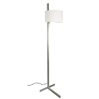 STAND UP ALUMINIUM FLOOR LAMP WHITE SHADE E27 20W Faro