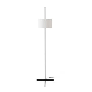 STAND UP BLACK FLOOR LAMP WHITE SHADE E27 20W Faro