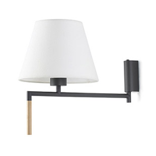 RON Structure dark grey and wood wall lamp Faro