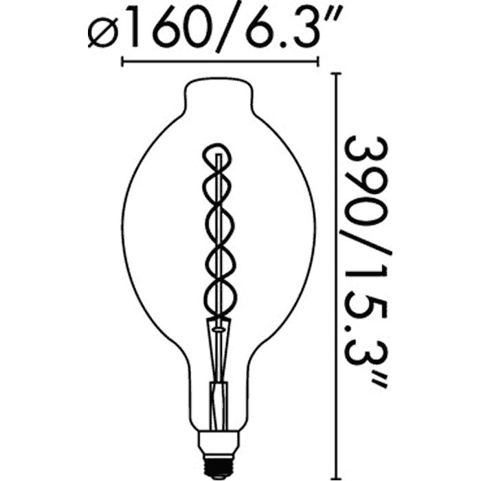 BT180 SP E27 8W DIMMABLE AMBER