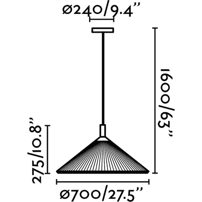 HUE-IN Ø700 HANGING LAMP GRANATE