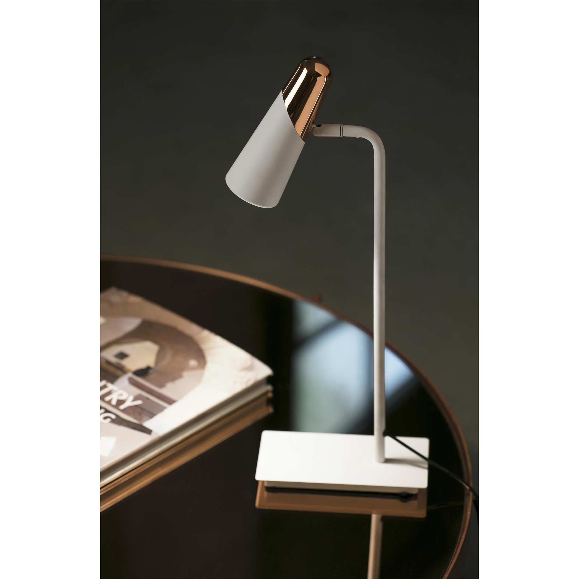 LAO TABLE LAMP WHITE / COPPER LED 4W 3000K