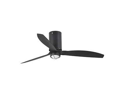MINI TUBE FAN LED Matt black ceiling fan with DC motor