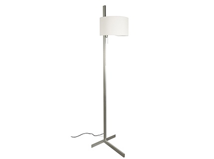 STAND UP ALUMINIUM FLOOR LAMP WHITE SHADE E27 20W