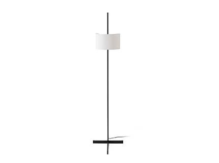 STAND UP BLACK FLOOR LAMP WHITE SHADE E27 20W