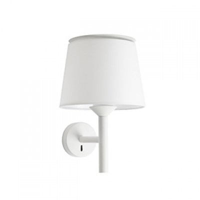 SAVOY WHITE WALL LAMP WHITE LAMPSHADE Faro