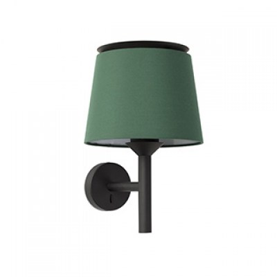 SAVOY BLACK WALL LAMP GREEN LAMPSHADE Faro