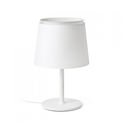 SAVOY WHITE TABLE LAMP WHITE LAMPSHADE Faro