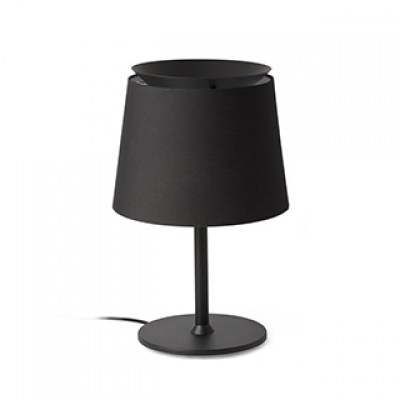 SAVOY BLACK TABLE LAMP BLACK LAMPSHADE Faro