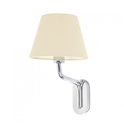 ETERNA CHROME WALL LAMP E27 15W BEIGE LAMPSHADE Faro