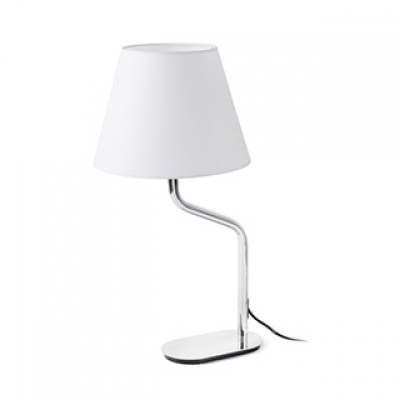 ETERNA CHROME TABLE LAMP WHITE LAMPSHADE Faro