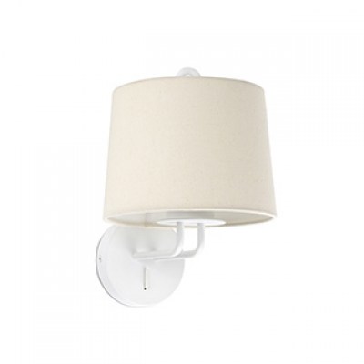 MONTREAL WHITE WALL LAMP BEIGE LAMPSHADE Faro
