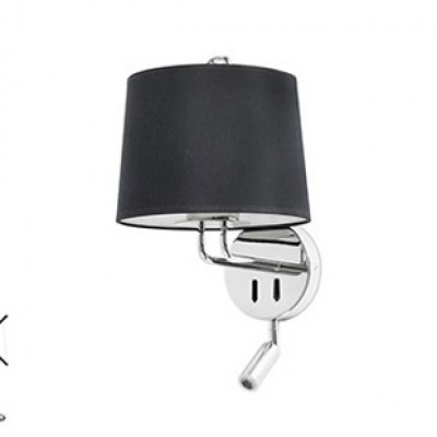 MONTREAL Chrome structure wall lamp with LED reader Faro