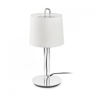 MONTREAL CHROME TABLE LAMP WHITE LAMPSHADE Faro