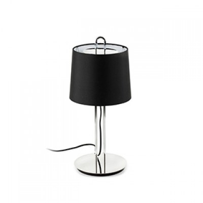 MONTREAL CHROME TABLE LAMP BLACK LAMPSHADE Faro