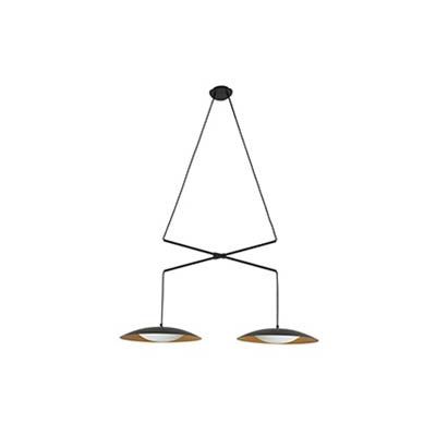 SLIM LED Black and gold double extensible pendant lamp Faro