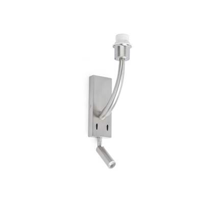 REM Matt nickel structure wall lamp with LED reader Faro