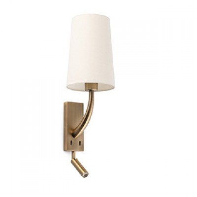 REM OLD GOLD WALL LAMP WITH LED READER BEIGE LAMPS Faro