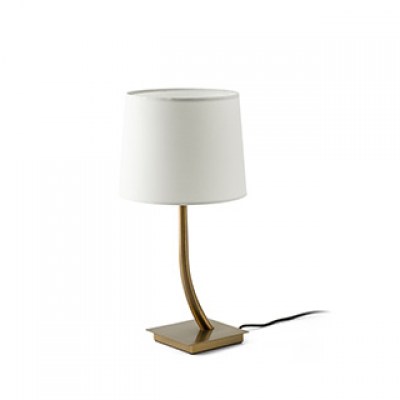 REM BRONZE TABLE LAMP WHITE LAMPSHADE Faro