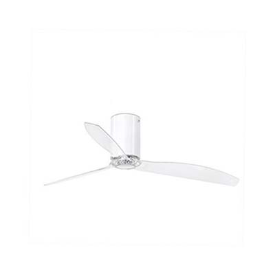 MINI TUBE FAN Shiny white/transparent ceiling fan with DC motor Faro