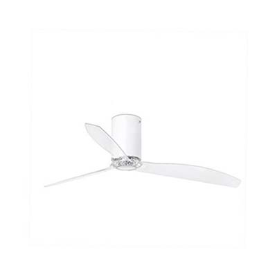 MINI TUBE FAN Matt white/transparent ceiling fan with DC motor Faro