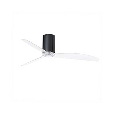 MINI TUBE FAN Shiny black/transparent ceiling fan with DC motor Faro