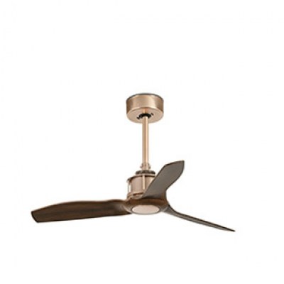 JUST FAN Copper ceiling fan and wood blades 81cm Faro