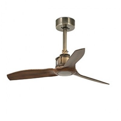 JUST FAN Old gold ceiling fan and wood blades 81cm Faro