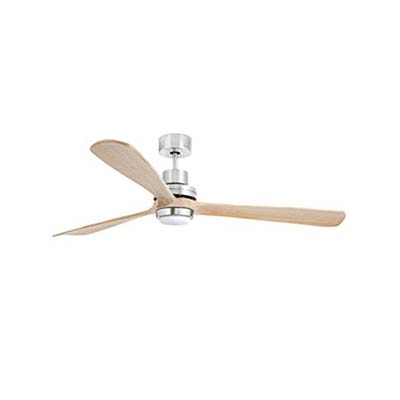 LANTAU-G LED Matt nickel/pine ceiling fan Faro