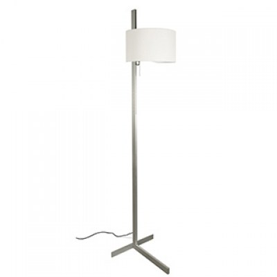 STAND UP ALUMINIUM FLOOR LAMP WHITE SHADE E27 20W Faro
